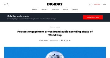 Daily Marketing Roundup: Podcast engagement drives brand audio spending ahead of Worl