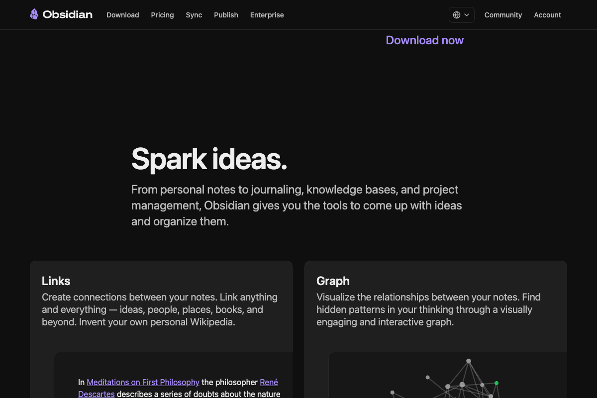 Obsidian's native Links and Graph features — built-in tools, not Claude Code-specific integrations.