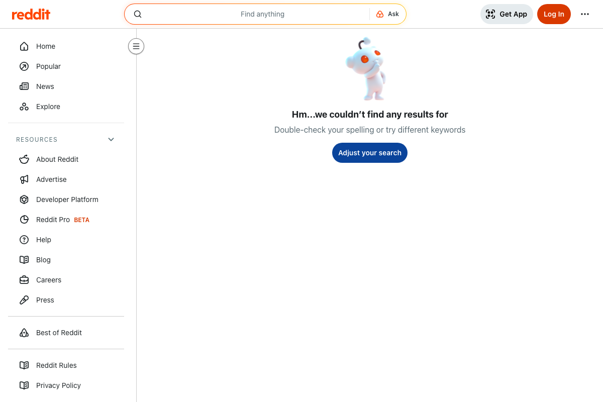 Reddit search page showing the 'Ask' AI button integrated into the search bar — the current label for the feature the video calls 'Reddit AI Answers.'