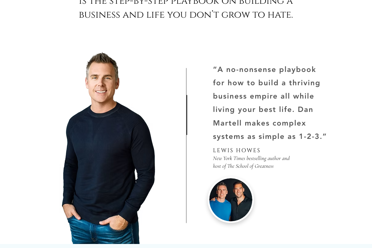 buybackyourtime.com testimonial section: Lewis Howes endorsement aligns with the work-life integration philosophy from Step 1.
