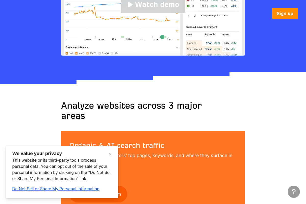 Site Explorer product page confirming 