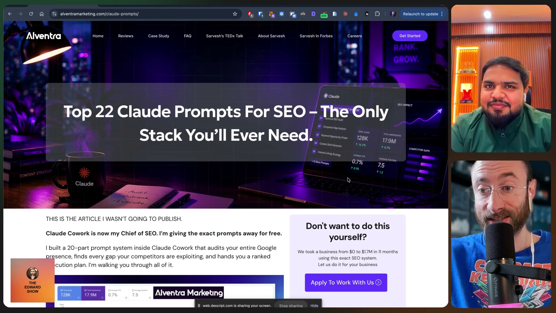 The Alventra Marketing prompt library — 22 Claude prompts built to replace your entire local SEO workflow.