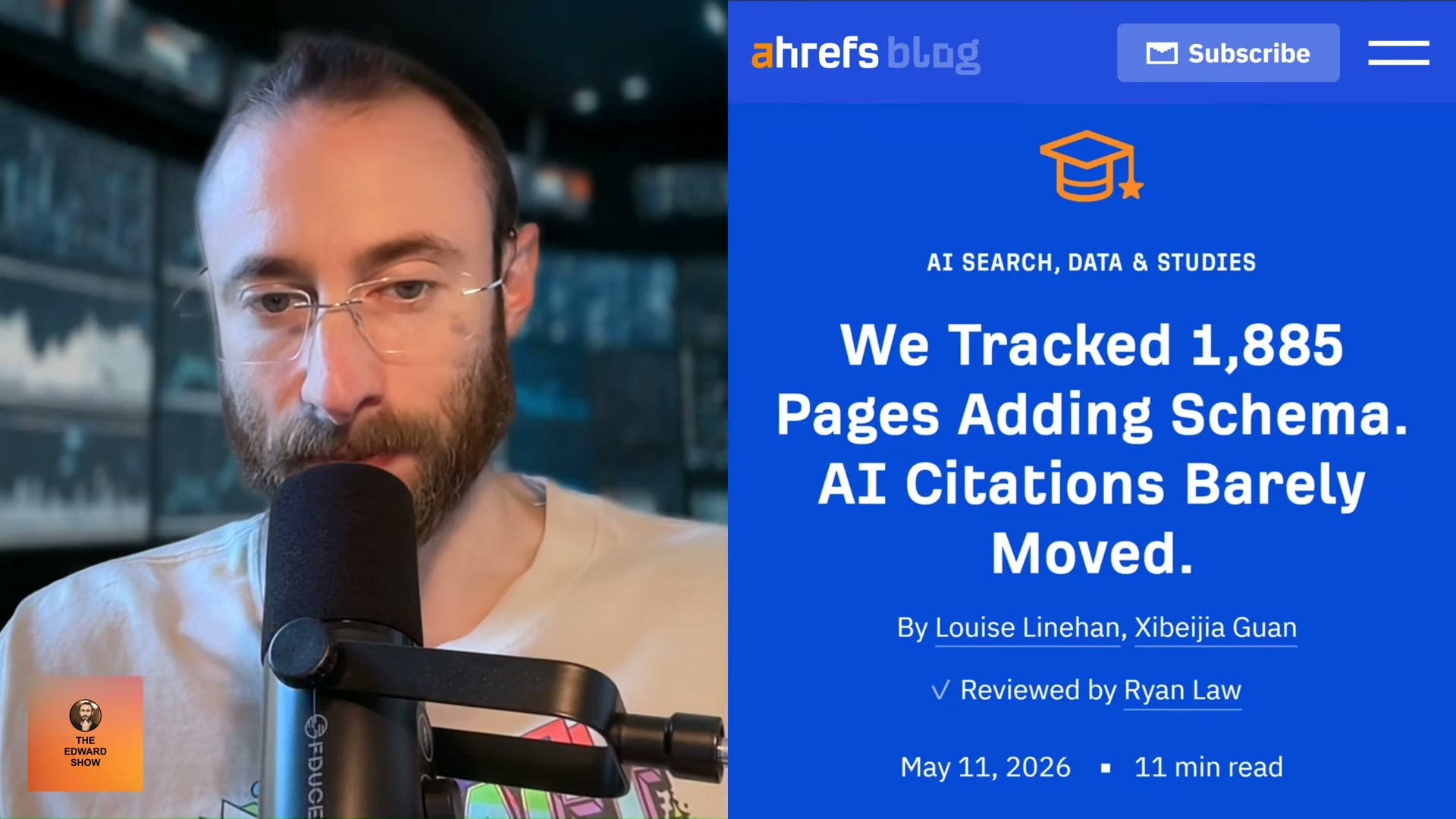 The Ahrefs study that started the conversation: 1,885 pages tracked, AI citations barely moved.