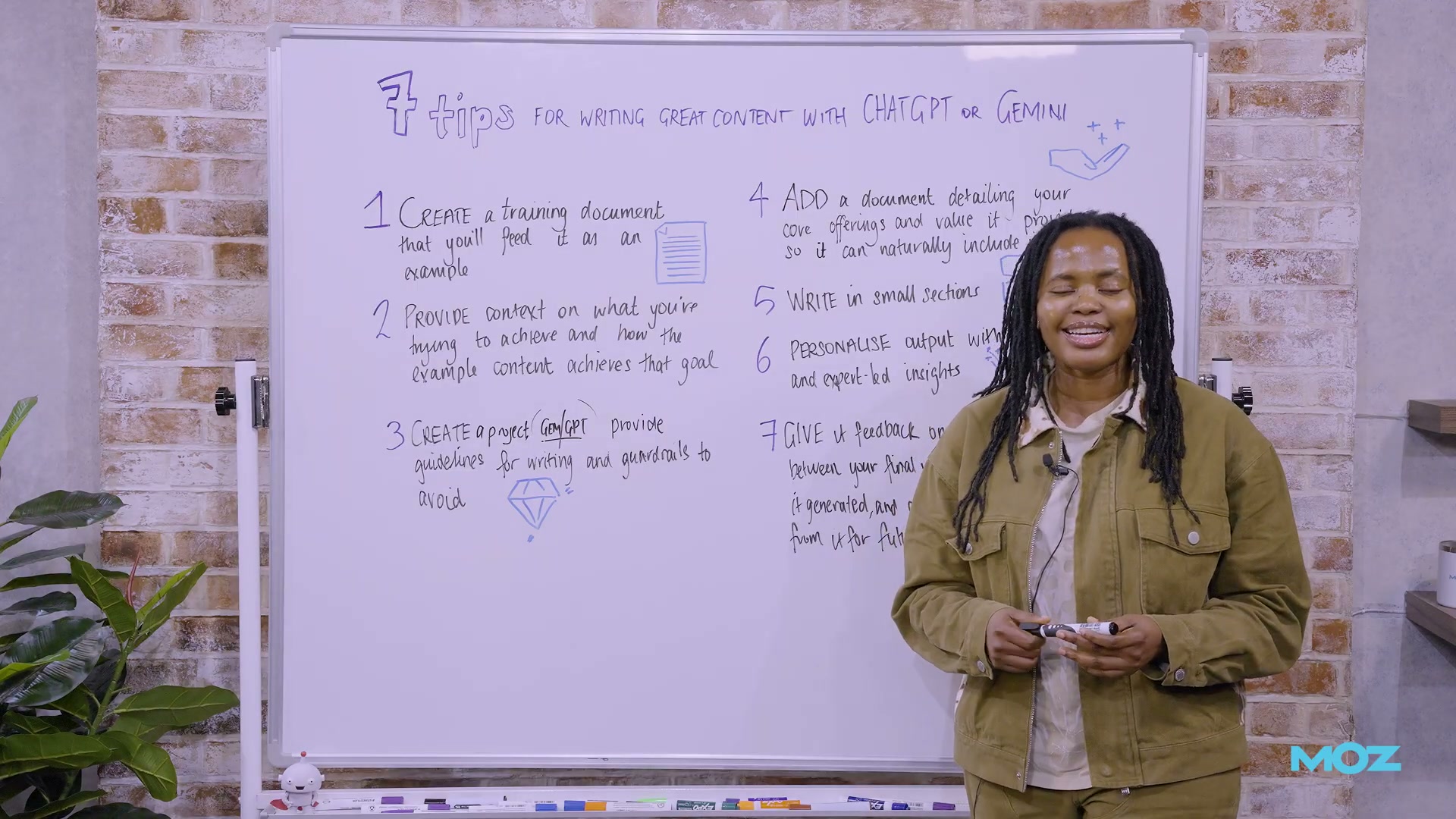 The 7-step framework for writing high-quality LLM content, as outlined by Moz