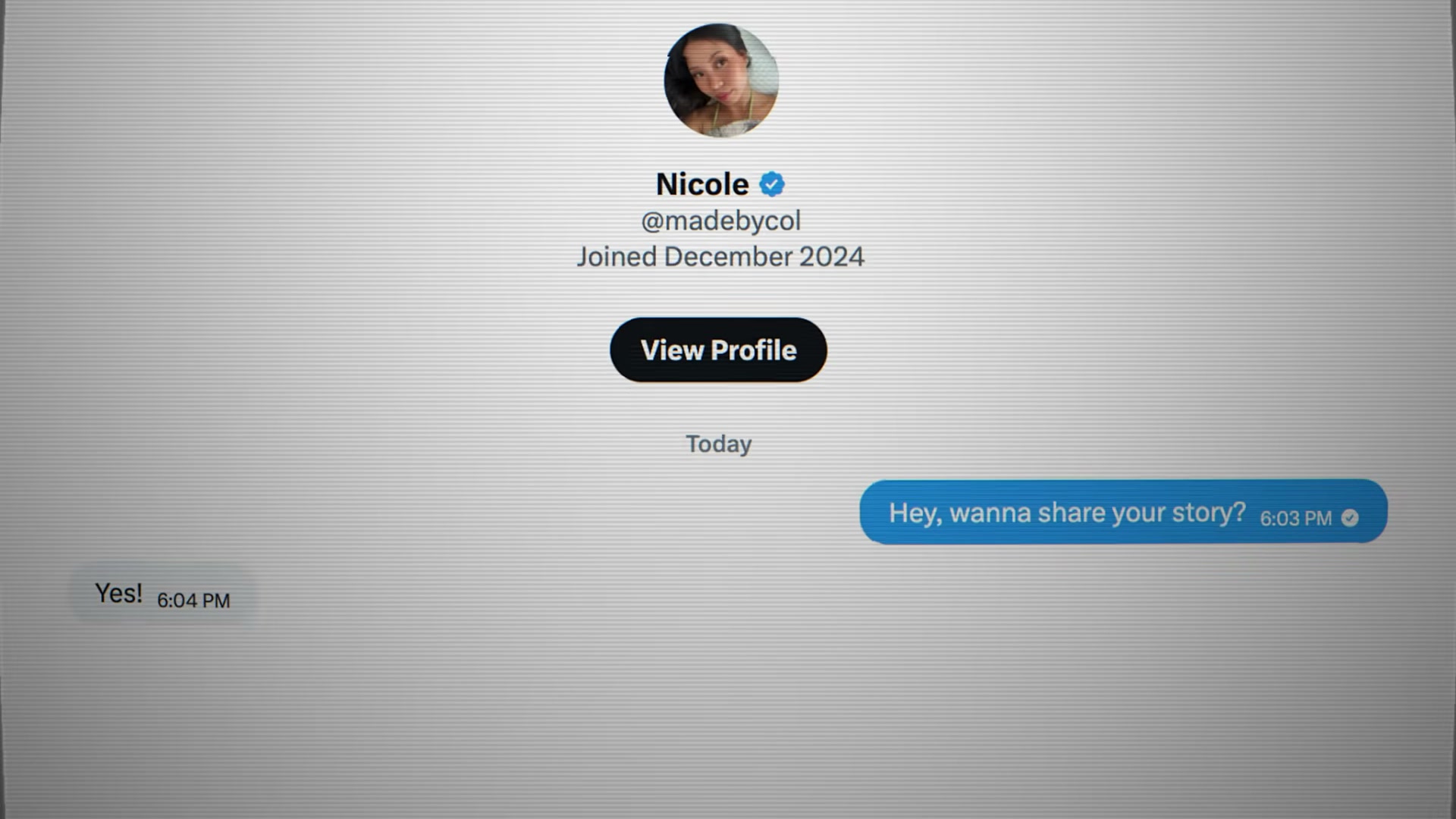 How Nicole's story started: a cold DM on X that led to a $150K+ MRR breakdown