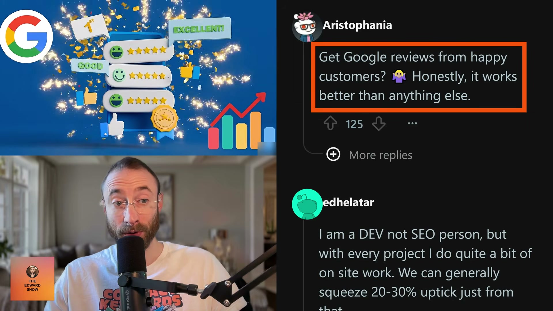 The #1 SEO tip from r/SEO: getting Google reviews from happy customers outperforms nearly every other tactic.