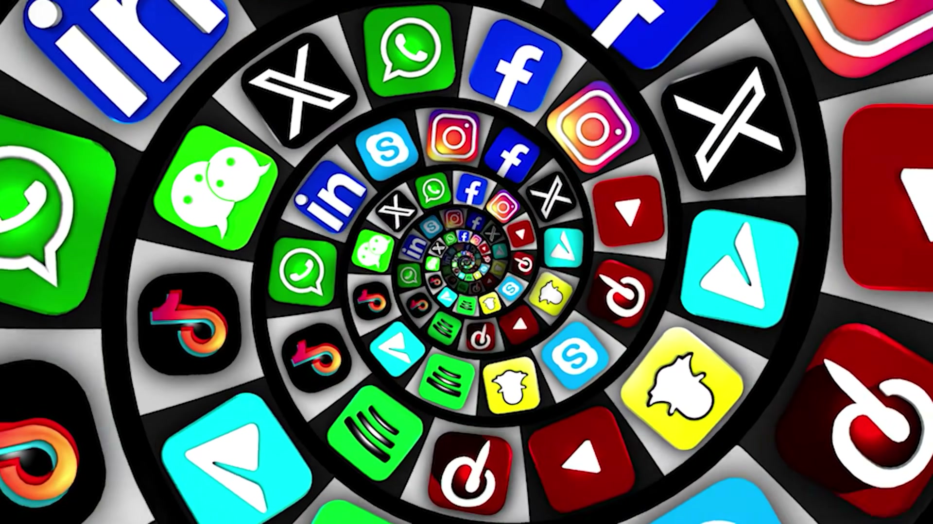 The attention economy in one image: every platform competing for the same finite human focus.