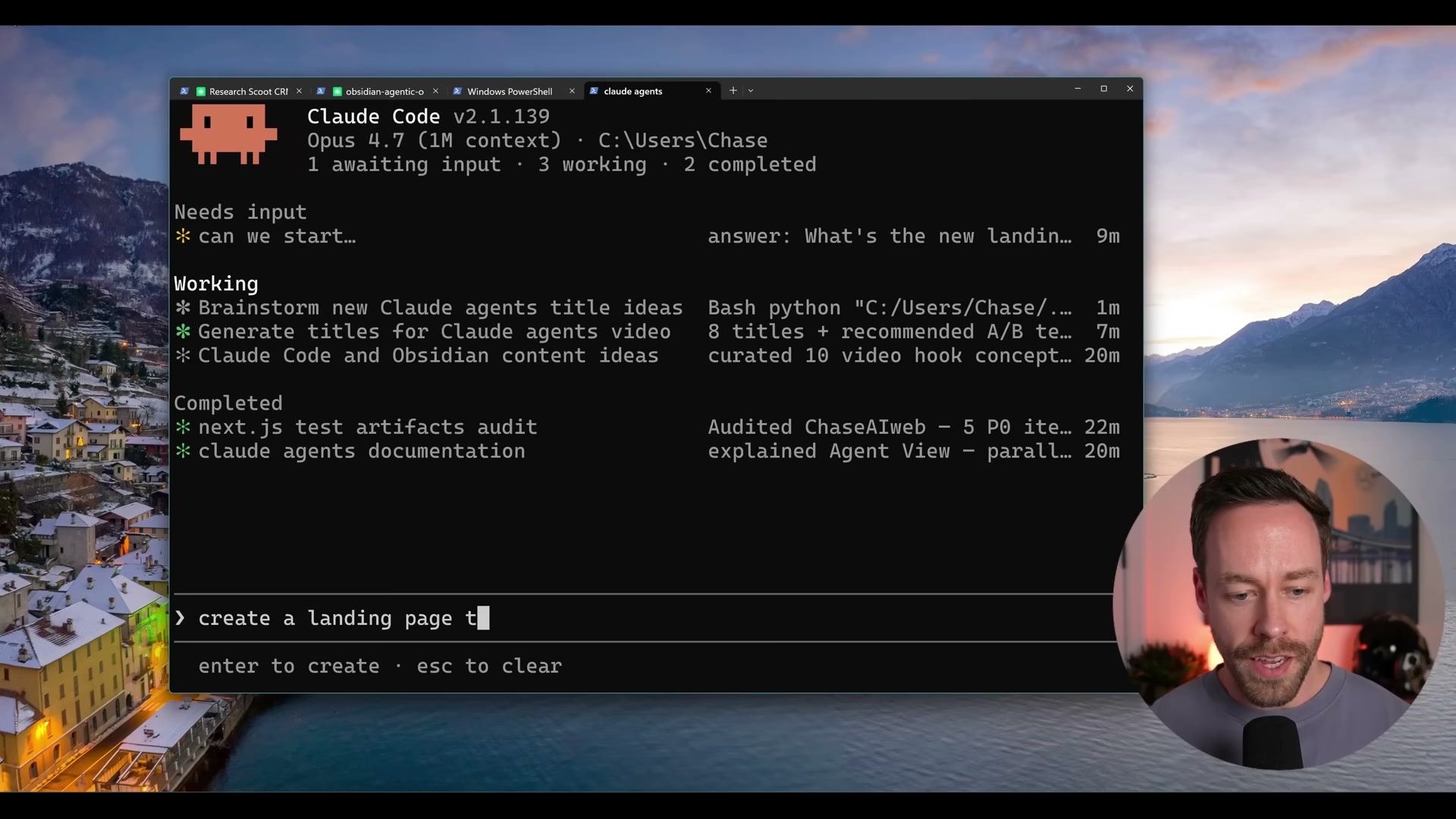 Type a plain-English task description into the Agents View input field and press Enter — Claude Code spins up a new session and starts working immediately.
