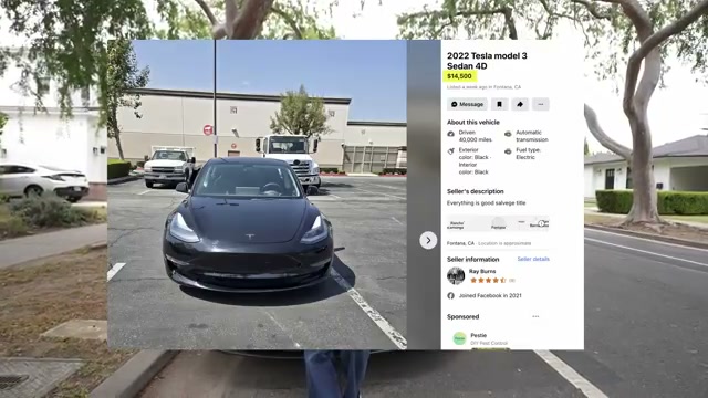 A 2022 Tesla Model 3 listed at $14,500 on Facebook Marketplace — the used EV market as an alternative to buying new