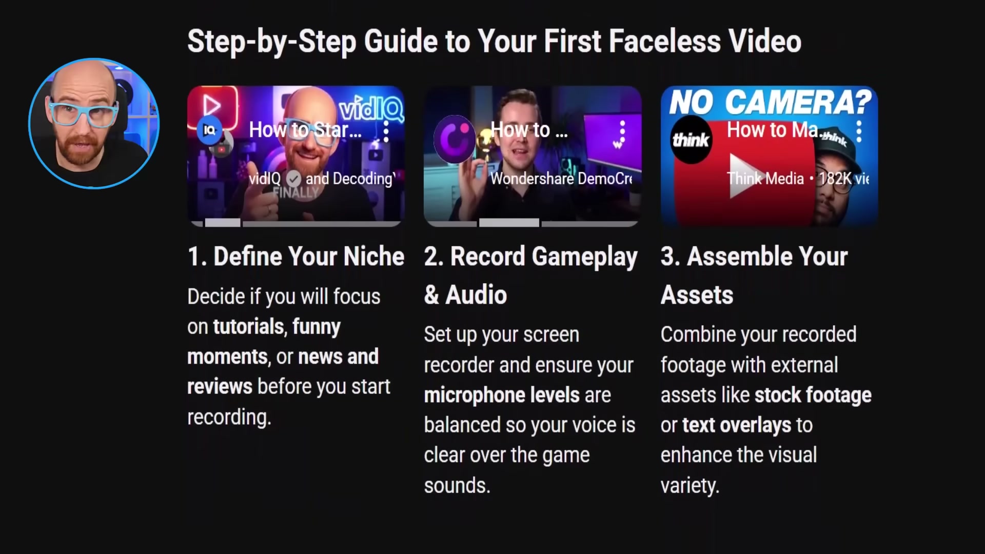 For process-oriented queries, Ask YouTube formats answers as multi-step guides with linked source videos for each step.