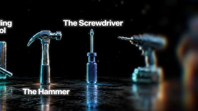 Layer 1: The Hammer (LLMs). Layer 2: The Screwdriver (automation). Layer 3: The Drill (agentic systems) — each tool has a job