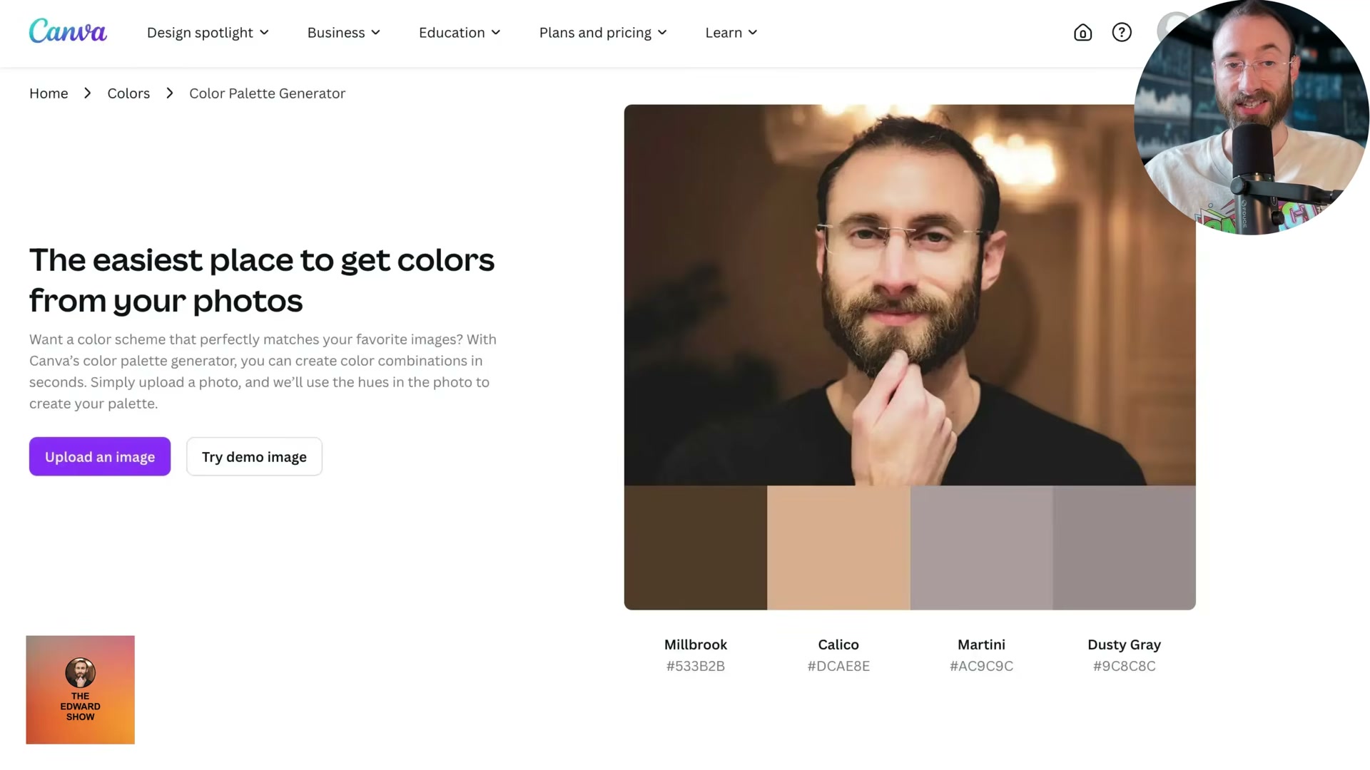 Canva's Color Palette Generator: a free embedded tool that earns millions of backlinks by solving one specific design problem.