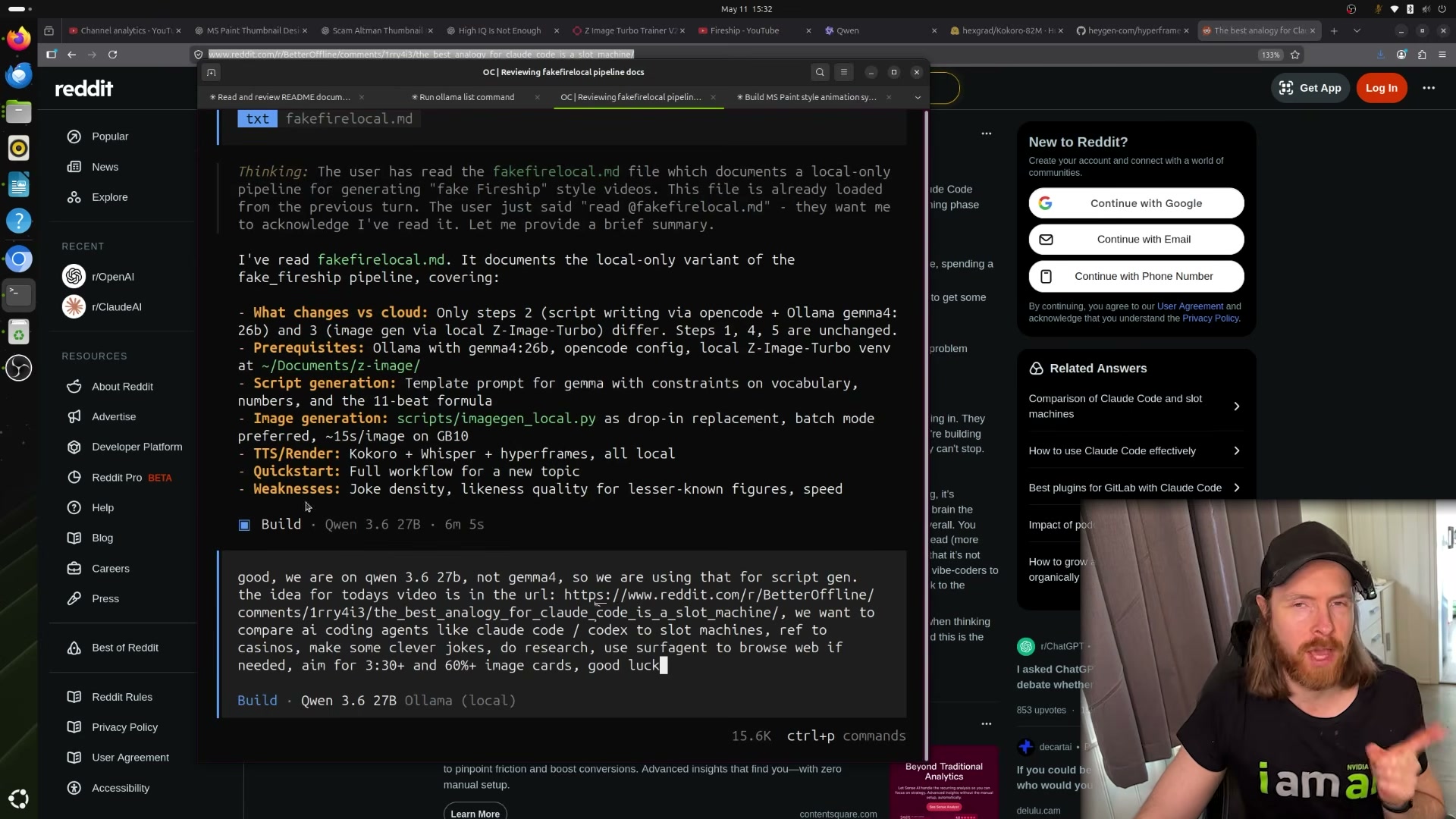 The agent summarizes the full local pipeline spec before execution — all five components in one view.