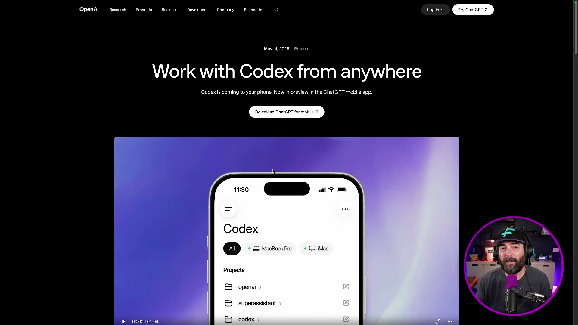 OpenAI launches Codex on mobile: now available in preview inside the ChatGPT app, with project and agent management on the go.