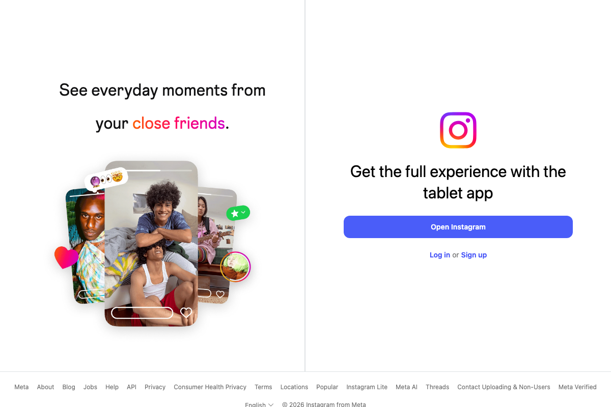 Instagram login page confirming the platform's existence as a creator sourcing channel referenced in step 5.