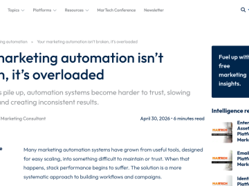 Article backdrop: Your marketing automation isn’t broken, it’s overloaded