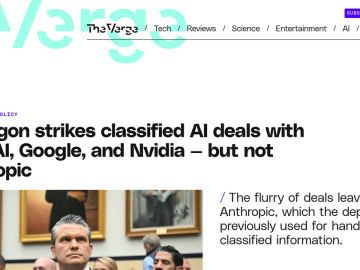 Article backdrop: Pentagon strikes classified AI deals with OpenAI, Google, an