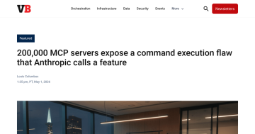 Article backdrop: 200,000 MCP servers expose a command execution flaw that Ant