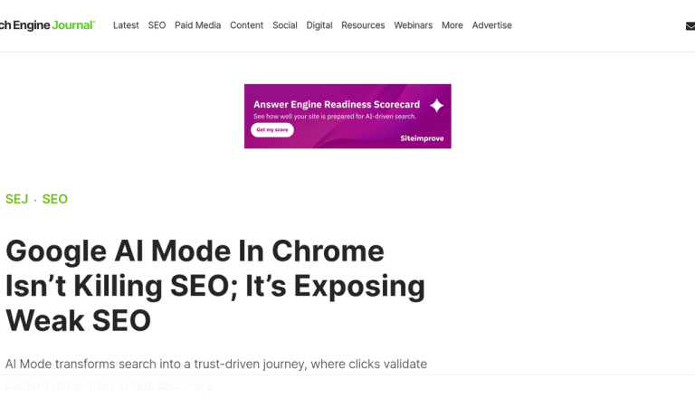 Google AI Mode in Chrome Is Exposing Weak SEO — Here’s What Survives