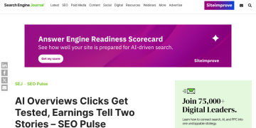 Article backdrop: AI Overviews Clicks Get Tested, Earnings Tell Two Stories –