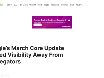 Article backdrop: Google’s March Core Update Shifted Visibility Away From Aggr