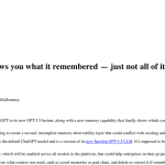 Article backdrop: GPT-5.5 Instant shows you what it remembered — just not all
