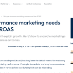 Article backdrop: Why performance marketing needs more than ROAS