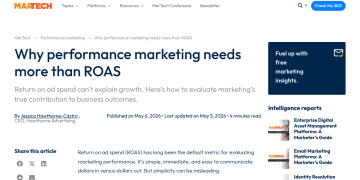 Article backdrop: Why performance marketing needs more than ROAS