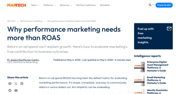 Article backdrop: Why performance marketing needs more than ROAS