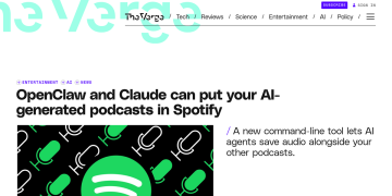 Article backdrop: OpenClaw and Claude can put your AI-generated podcasts in Sp