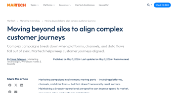 Article backdrop: Moving beyond silos to align complex customer journeys
