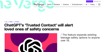 Article backdrop: ChatGPT’s ‘Trusted Contact’ will alert lov