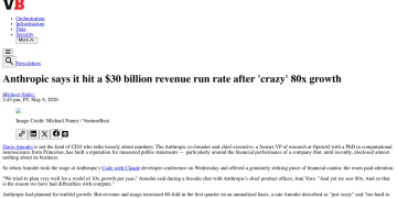 Article backdrop: Anthropic says it hit a $30 billion revenue run rate after '
