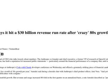 Article backdrop: Anthropic says it hit a $30 billion revenue run rate after '