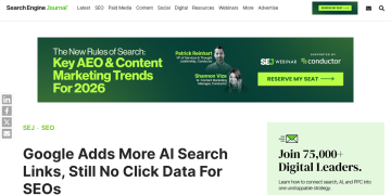 Article backdrop: Google Adds More AI Search Links, Still No Click Data For SE