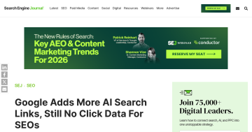 Article backdrop: Google Adds More AI Search Links, Still No Click Data For SE