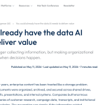 Article backdrop: You could already have the data AI needs to deliver value