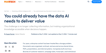 Article backdrop: You could already have the data AI needs to deliver value