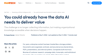 Article backdrop: You could already have the data AI needs to deliver value