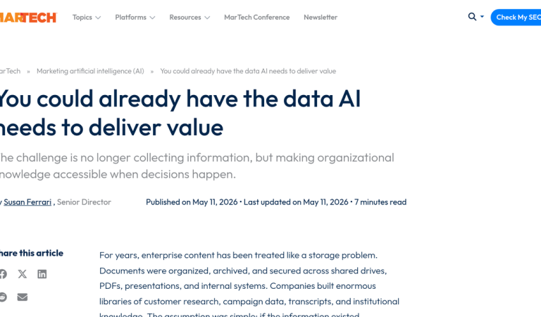 Unlocking AI Value From the Data Your Organization Already Has
