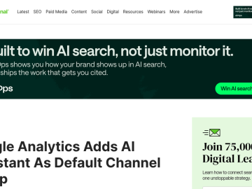 Article backdrop: Google Analytics Adds AI Assistant As Default Channel Group