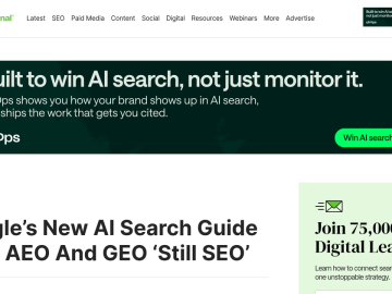 Article backdrop: Google’s New AI Search Guide Calls AEO And GEO ‘Still SEO’ v