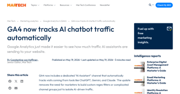 Article backdrop: GA4 now tracks AI chatbot traffic automatically