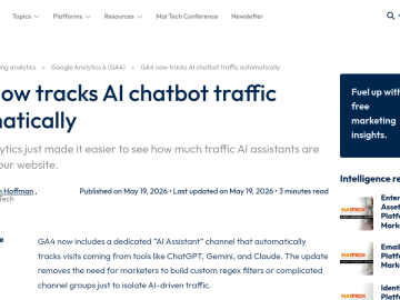 Article backdrop: GA4 now tracks AI chatbot traffic automatically