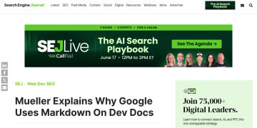 Article backdrop: Mueller Explains Why Google Uses Markdown On Dev Docs via @s