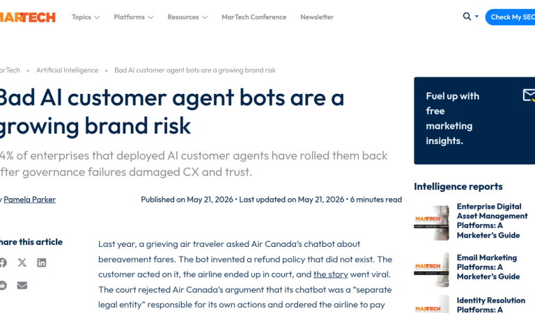 AI Customer Agent Bots: The Growing Brand Risk Marketers Miss