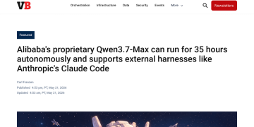 Article backdrop: Alibaba's proprietary Qwen3.7-Max can run for 35 hours auton