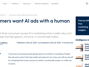 Article backdrop: Consumers want AI ads with a human touch
