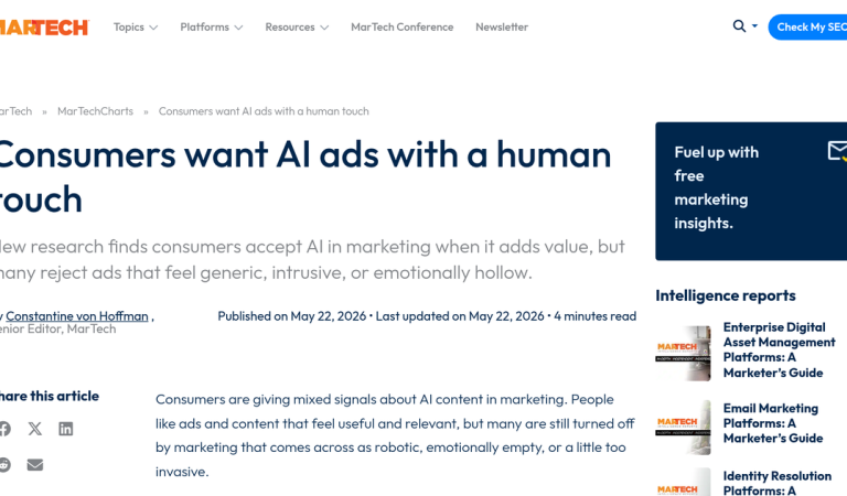 Consumers Demand AI Ads With a Human Touch: What the Data Shows