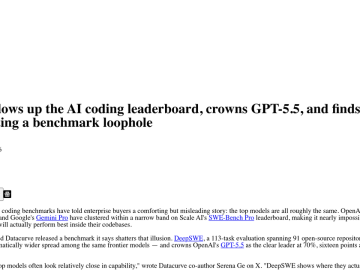 Article backdrop: DeepSWE blows up the AI coding leaderboard, crowns GPT-5.5,